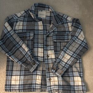 Thread & Supply Plaid Jean Jacket - Blue, Gray, and White